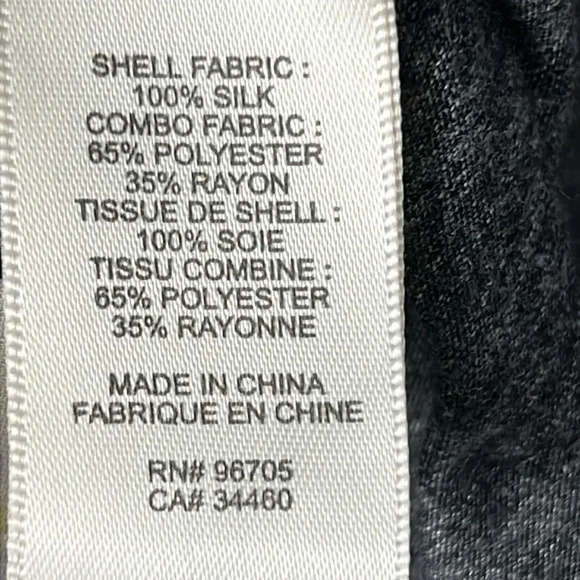 Rebecca Taylor Silk Diamond Print Baseball Tee 3/4 Sleeve Size 8 Crewneck Relax - Picture 9 of 10